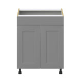 Hugo&Borg Beaumont 27-in W x 34.5-in H x 24-in D Slate Gray Sink Base Fully Assembled Cabinet (Recessed Panel Shaker Style)