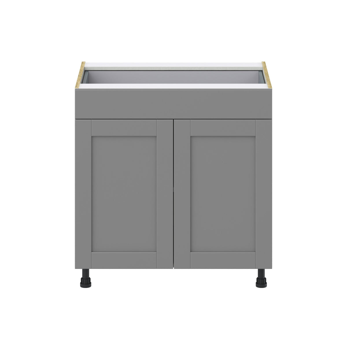 Hugo&Borg Beaumont 33-in W x 34.5-in H x 24-in D Slate Gray 1-Drawer Base Fully Assembled Cabinet (Recessed Panel Shaker Style)