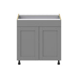 Hugo&Borg Beaumont 33-in W x 34.5-in H x 24-in D Slate Gray 1-Drawer Base Fully Assembled Cabinet (Recessed Panel Shaker Style)