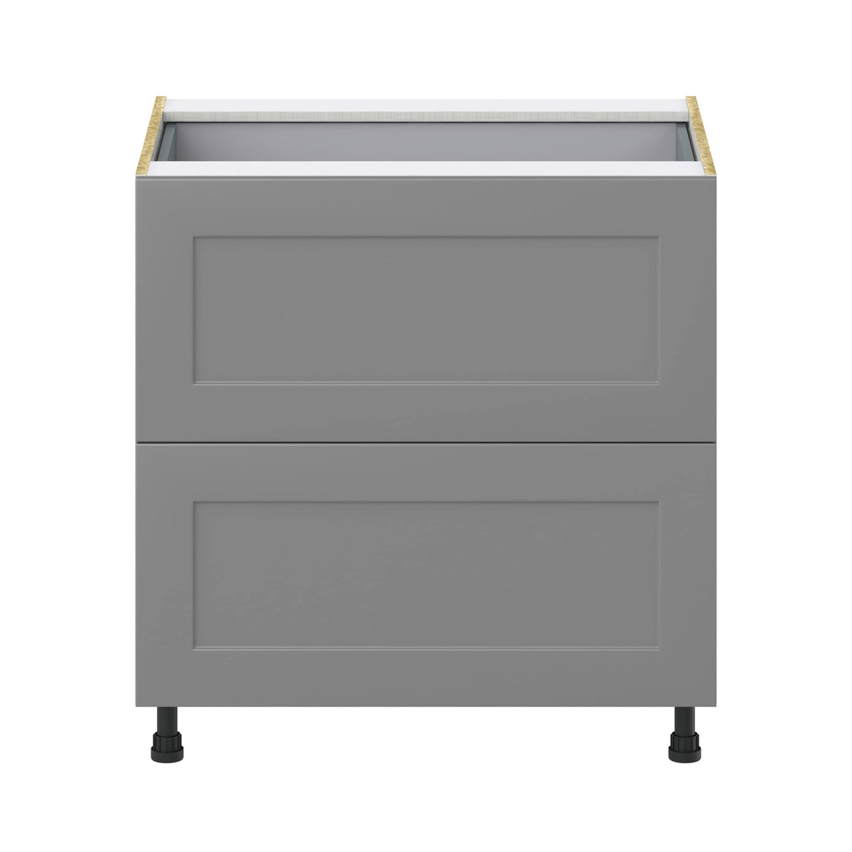 Hugo&Borg Beaumont 33-in W x 34.5-in H x 24-in D Slate Gray 3-Drawer Base Fully Assembled Cabinet (Recessed Panel Style)