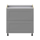 Hugo&Borg Beaumont 33-in W x 34.5-in H x 24-in D Slate Gray 3-Drawer Base Fully Assembled Cabinet (Recessed Panel Style)