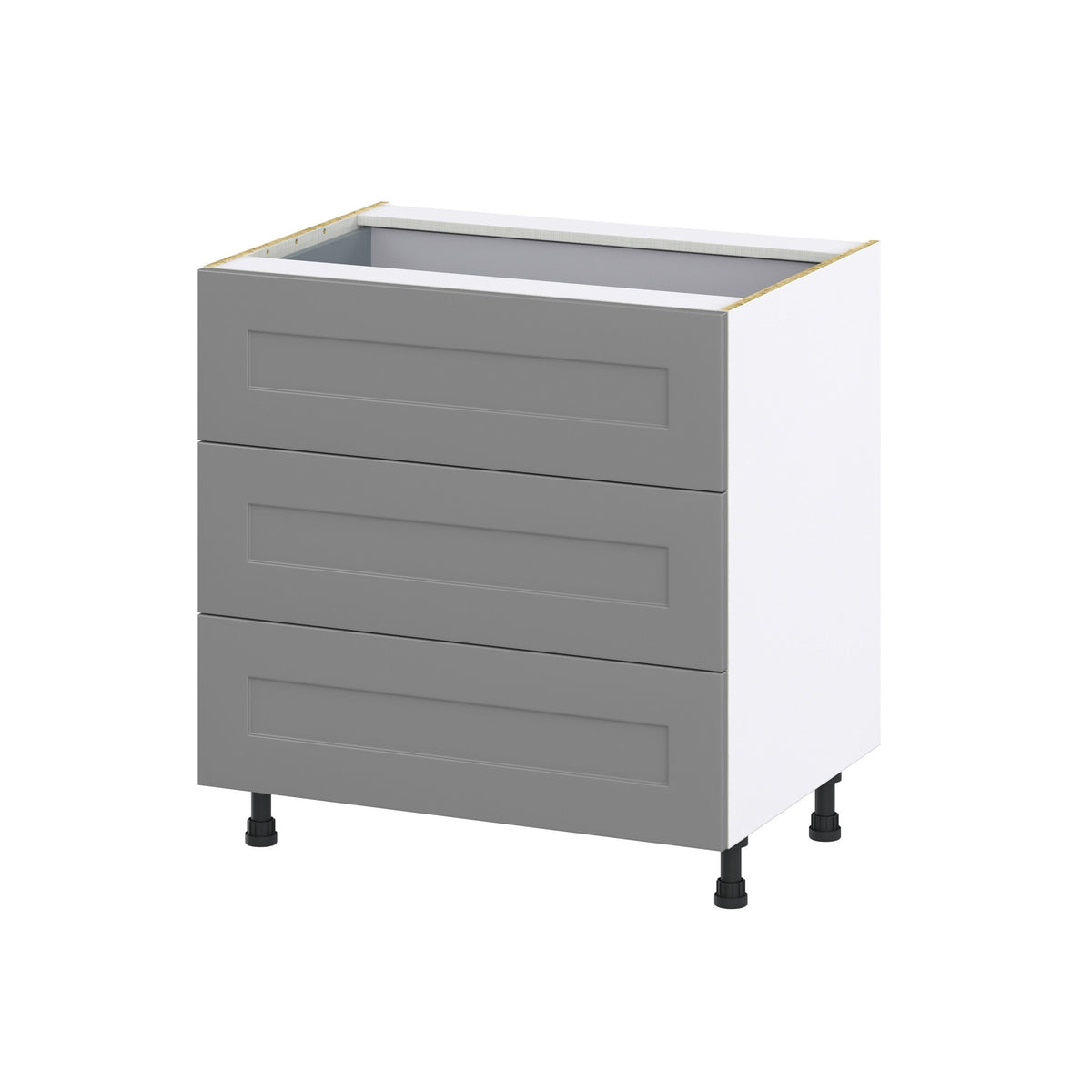 Hugo&Borg 33-in W x 34.5-in H x 24-in D Slate Gray 4-Drawer Base Fully Assembled Cabinet (Recessed Panel Style)