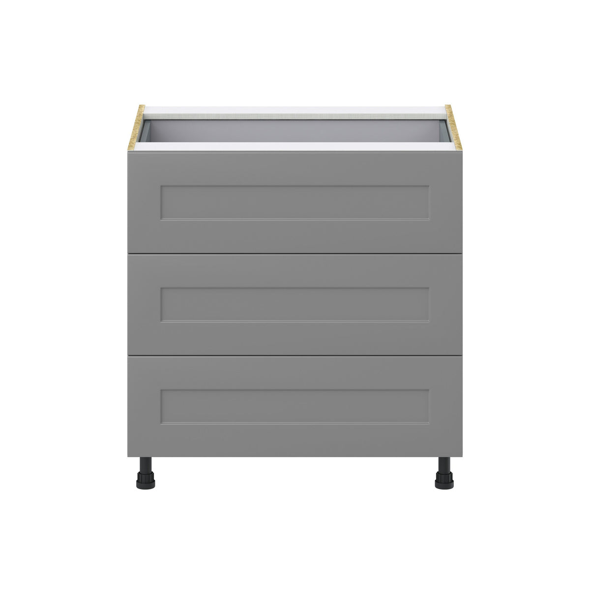 Hugo&Borg 33-in W x 34.5-in H x 24-in D Slate Gray 4-Drawer Base Fully Assembled Cabinet (Recessed Panel Style)