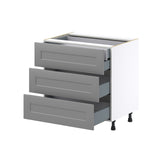 Hugo&Borg 33-in W x 34.5-in H x 24-in D Slate Gray 4-Drawer Base Fully Assembled Cabinet (Recessed Panel Style)