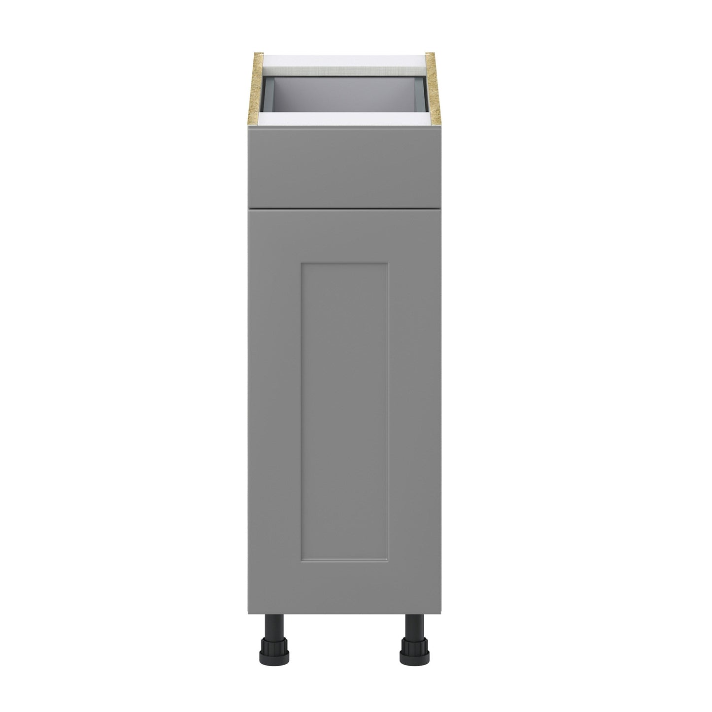 Hugo&Borg Beaumont 12-in W x 34.5-in H x 24-in D Slate Gray 1-Drawer Base Fully Assembled Cabinet (Recessed Panel Shaker Style)