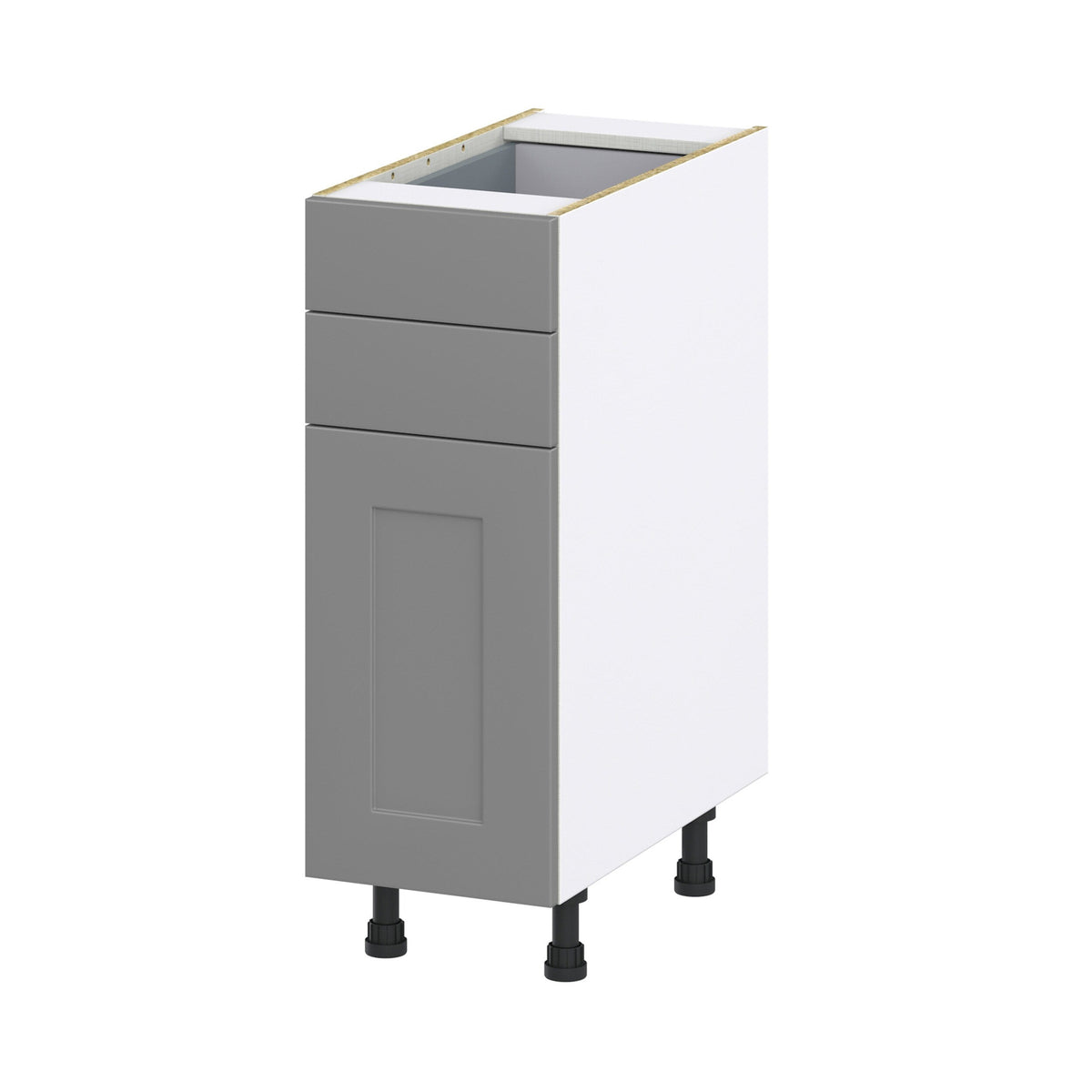 Hugo&Borg 12-in W x 34.5-in H x 24-in D Slate Gray 2-Drawers Base Fully Assembled Cabinet (Recessed Panel Shaker Style)