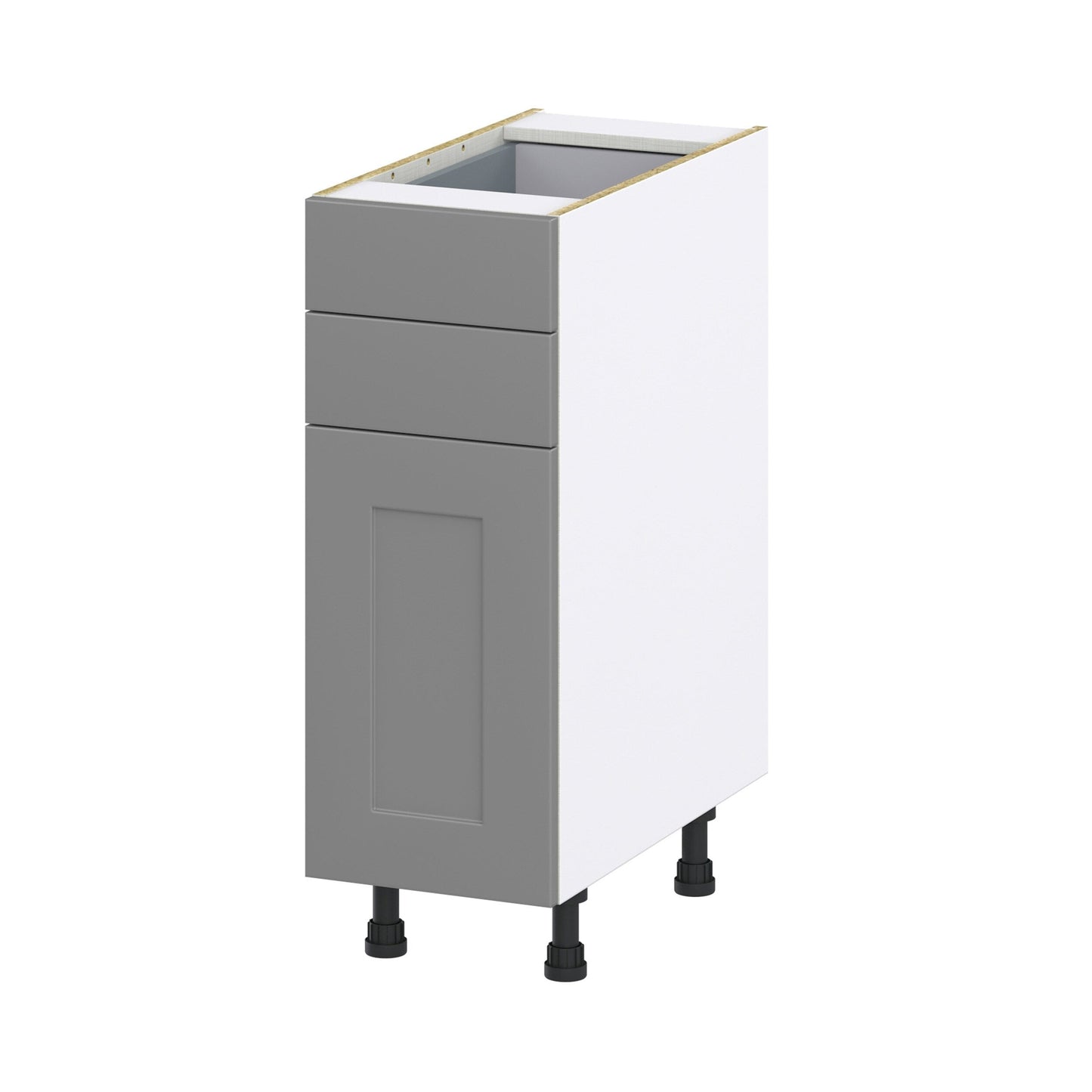 Hugo&Borg 12-in W x 34.5-in H x 24-in D Slate Gray 2-Drawers Base Fully Assembled Cabinet (Recessed Panel Shaker Style)