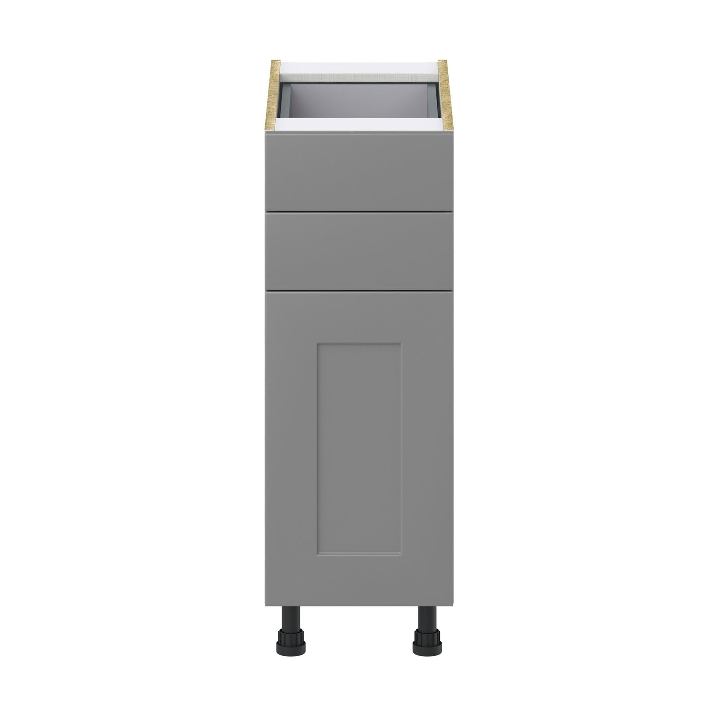 Hugo&Borg 12-in W x 34.5-in H x 24-in D Slate Gray 2-Drawers Base Fully Assembled Cabinet (Recessed Panel Shaker Style)