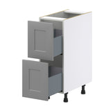 Hugo&Borg Beaumont 12-in W x 34.5-in H x 24-in D Slate Gray 2-Drawer Base Fully Assembled Cabinet (Recessed Panel Style)