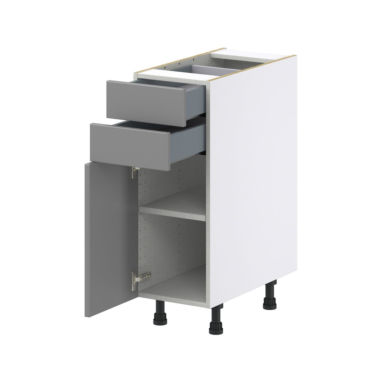 Hugo&Borg 12-in W x 34.5-in H x 24-in D Slate Gray 2-Drawers Base Fully Assembled Cabinet (Recessed Panel Shaker Style)