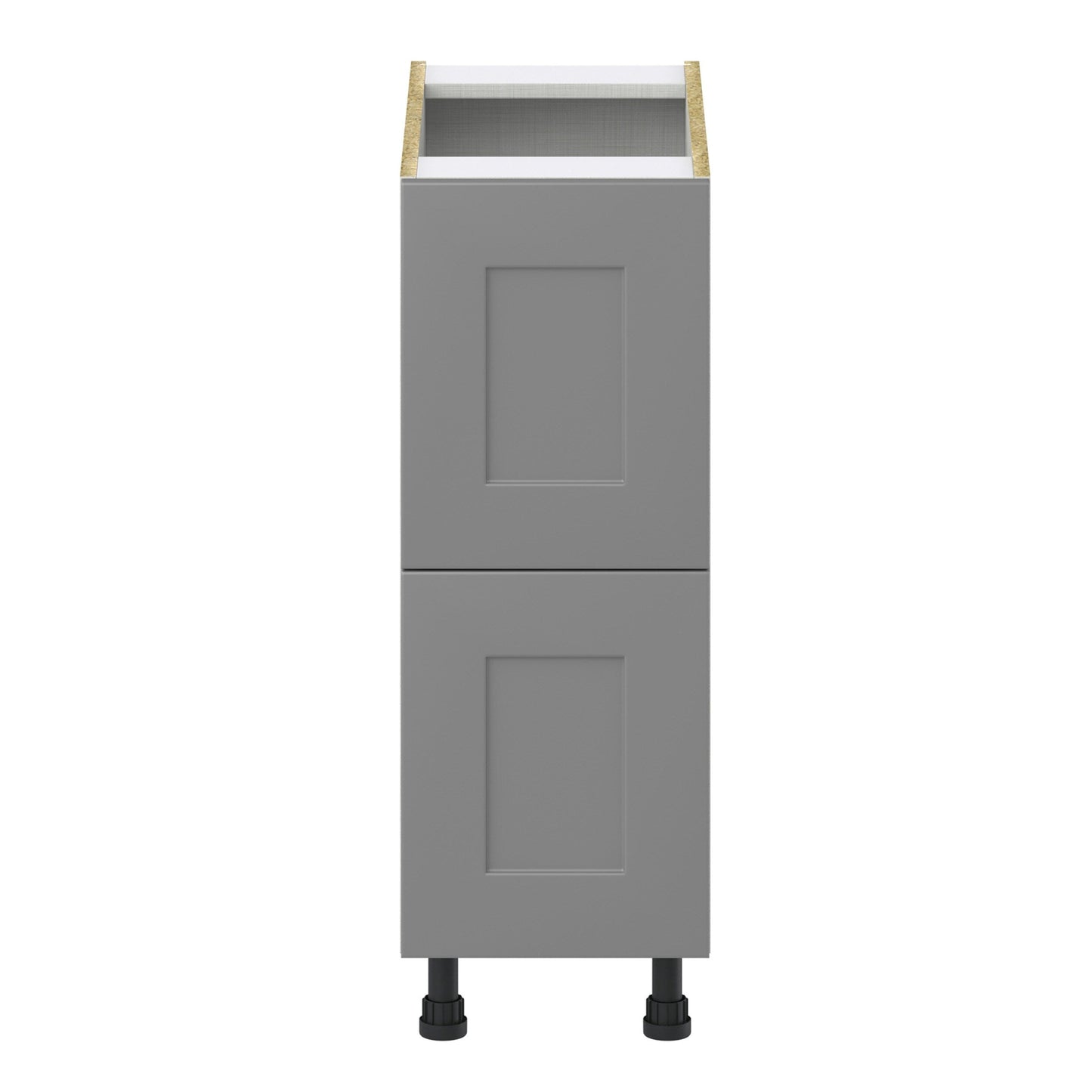 Hugo&Borg Beaumont 12-in W x 34.5-in H x 24-in D Slate Gray 2-Drawer Base Fully Assembled Cabinet (Recessed Panel Style)