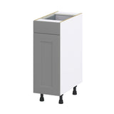 Hugo&Borg Beaumont 12-in W x 34.5-in H x 24-in D Slate Gray 1-Drawer Base Fully Assembled Cabinet (Recessed Panel Shaker Style)