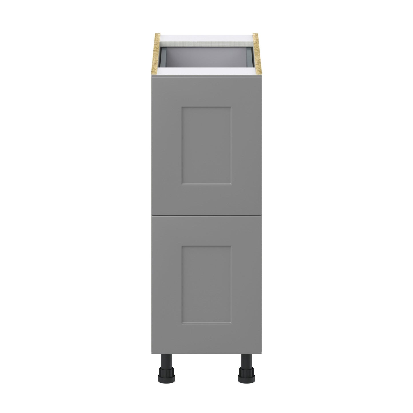 Hugo&Borg Beaumont 12-in W x 34.5-in H x 24-in D Slate Gray 3-Drawer Base Fully Assembled Cabinet (Recessed Panel Style)