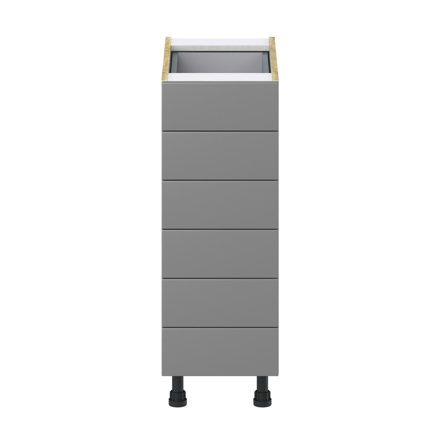 Hugo&Borg Beaumont 12-in W x 34.5-in H x 24-in D Slate Gray 6-Drawer Base Fully Assembled Cabinet (Recessed Panel Style)