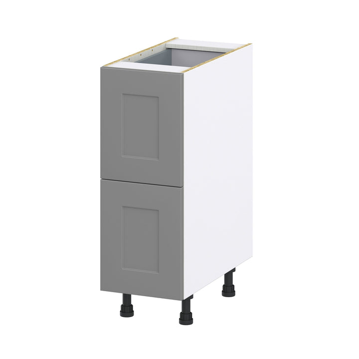 Hugo&Borg Beaumont 12-in W x 34.5-in H x 24-in D Slate Gray 3-Drawer Base Fully Assembled Cabinet (Recessed Panel Style)