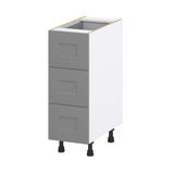 Hugo&Borg Beaumont 12-in W x 34.5-in H x 24-in D Slate Gray 4-Drawer Base Fully Assembled Cabinet (Recessed Panel Style)
