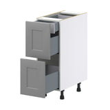 Hugo&Borg Beaumont 12-in W x 34.5-in H x 24-in D Slate Gray 3-Drawer Base Fully Assembled Cabinet (Recessed Panel Style)