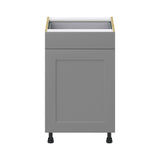 Hugo&Borg Beaumont 21-in W x 34.5-in H x 24-in D Slate Gray 1-Drawer Base Fully Assembled Cabinet (Recessed Panel Shaker Style)