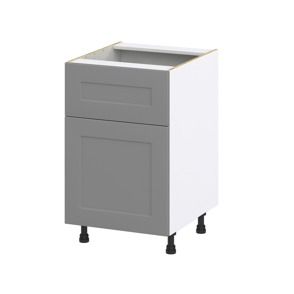 Hugo&Borg Beaumont 21-in W x 34.5-in H x 25-in D Slate Gray 1-Drawer Base Fully Assembled Cabinet (Recessed Panel Shaker Style)