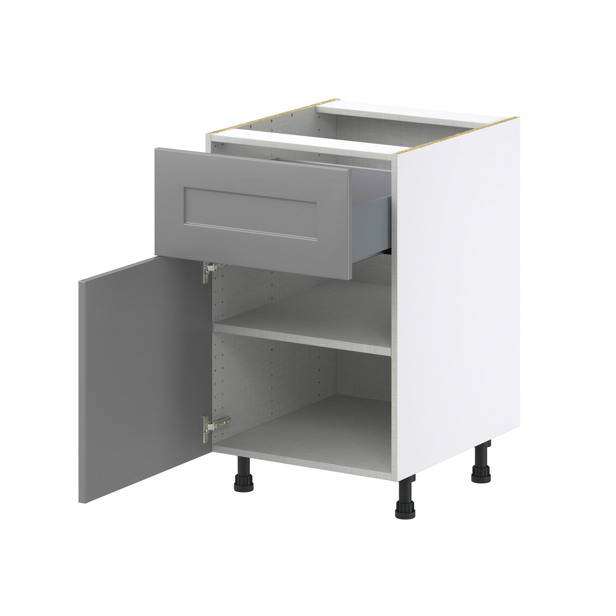 Hugo&Borg Beaumont 21-in W x 34.5-in H x 25-in D Slate Gray 1-Drawer Base Fully Assembled Cabinet (Recessed Panel Shaker Style)