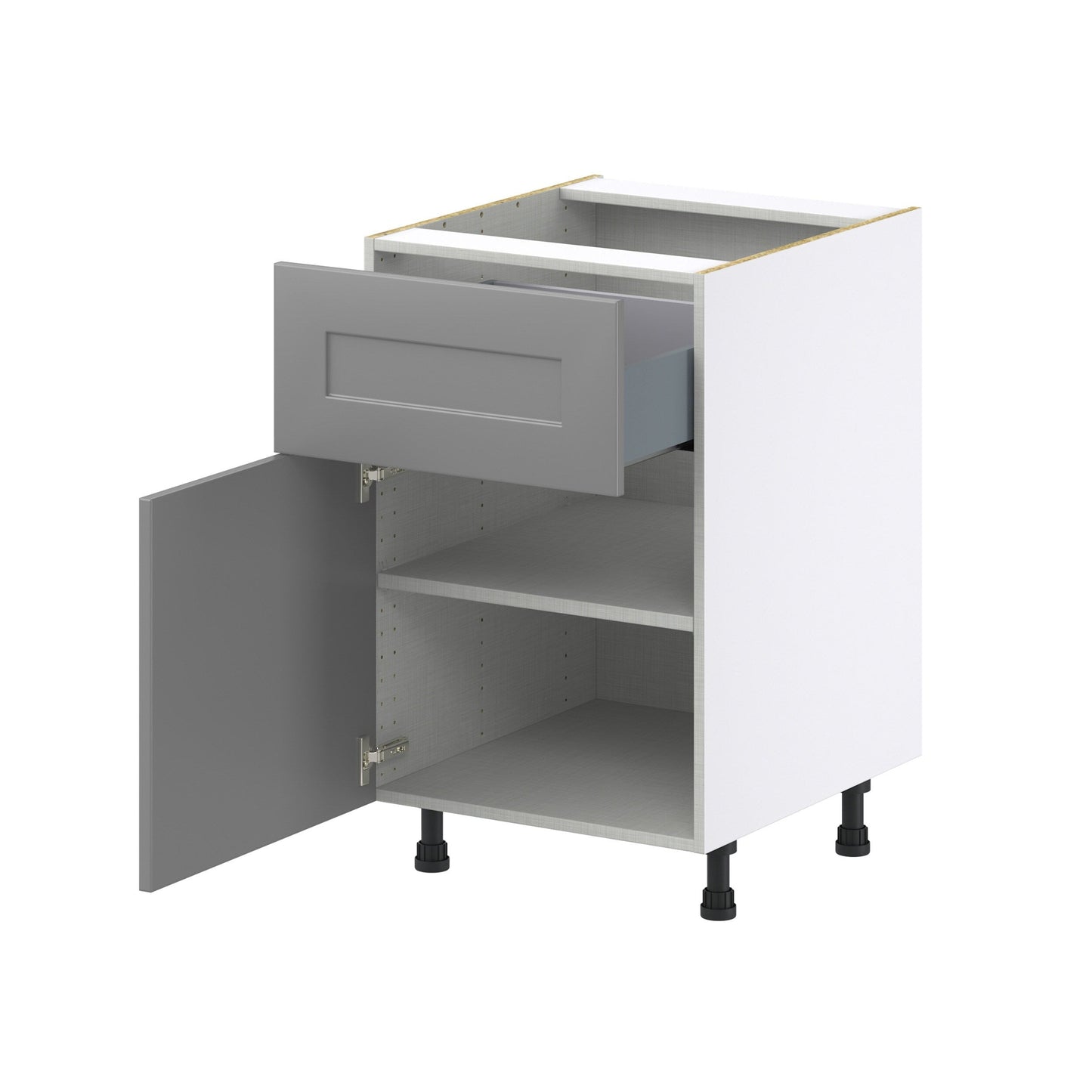 Hugo&Borg Beaumont 21-in W x 34.5-in H x 25-in D Slate Gray 1-Drawer Base Fully Assembled Cabinet (Recessed Panel Shaker Style)