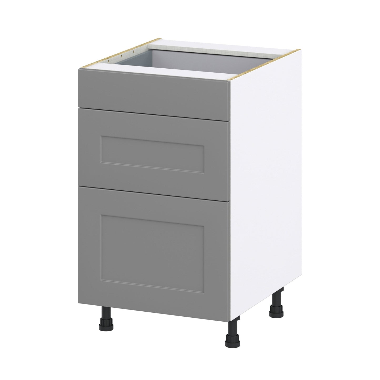 Hugo&Borg Beaumont 21-in W x 34.5-in H x 24-in D Slate Gray 3-Drawer Base Fully Assembled Cabinet (Recessed Panel Style)