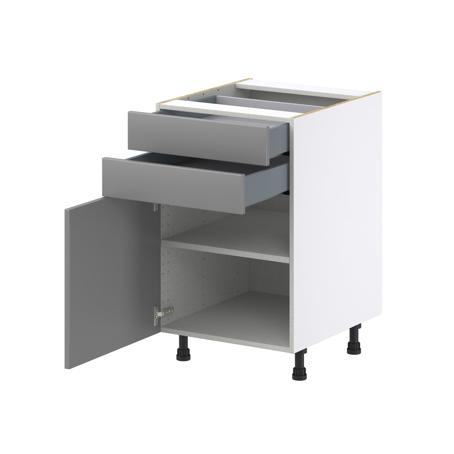 Hugo&Borg Beaumont 21-in W x 34.5-in H x 24-in D Slate Gray 2-Drawers Base Fully Assembled Cabinet (Recessed Panel Shaker Style)