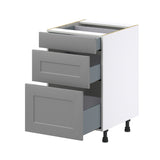 Hugo&Borg Beaumont 21-in W x 34.5-in H x 24-in D Slate Gray 3-Drawer Base Fully Assembled Cabinet (Recessed Panel Style)