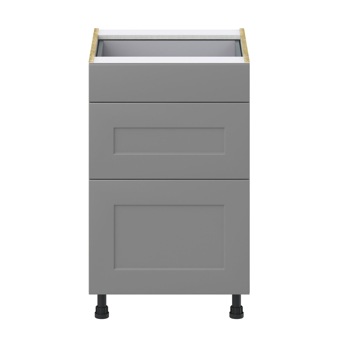 Hugo&Borg Beaumont 21-in W x 34.5-in H x 24-in D Slate Gray 3-Drawer Base Fully Assembled Cabinet (Recessed Panel Style)