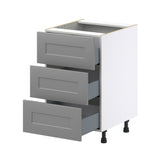 Hugo&Borg Beaumont 21-in W x 34.5-in H x 24-in D Slate Gray 3-Drawer Base Fully Assembled Cabinet (Recessed Panel Style)