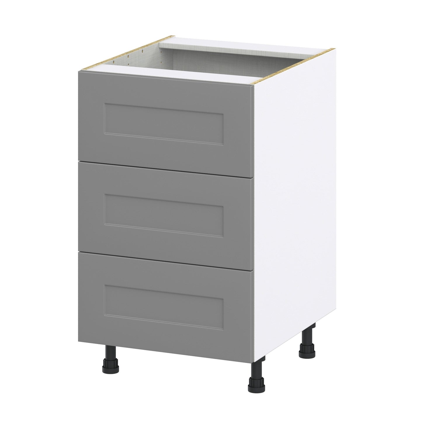 Hugo&Borg Beaumont 21-in W x 34.5-in H x 24-in D Slate Gray 3-Drawer Base Fully Assembled Cabinet (Recessed Panel Style)
