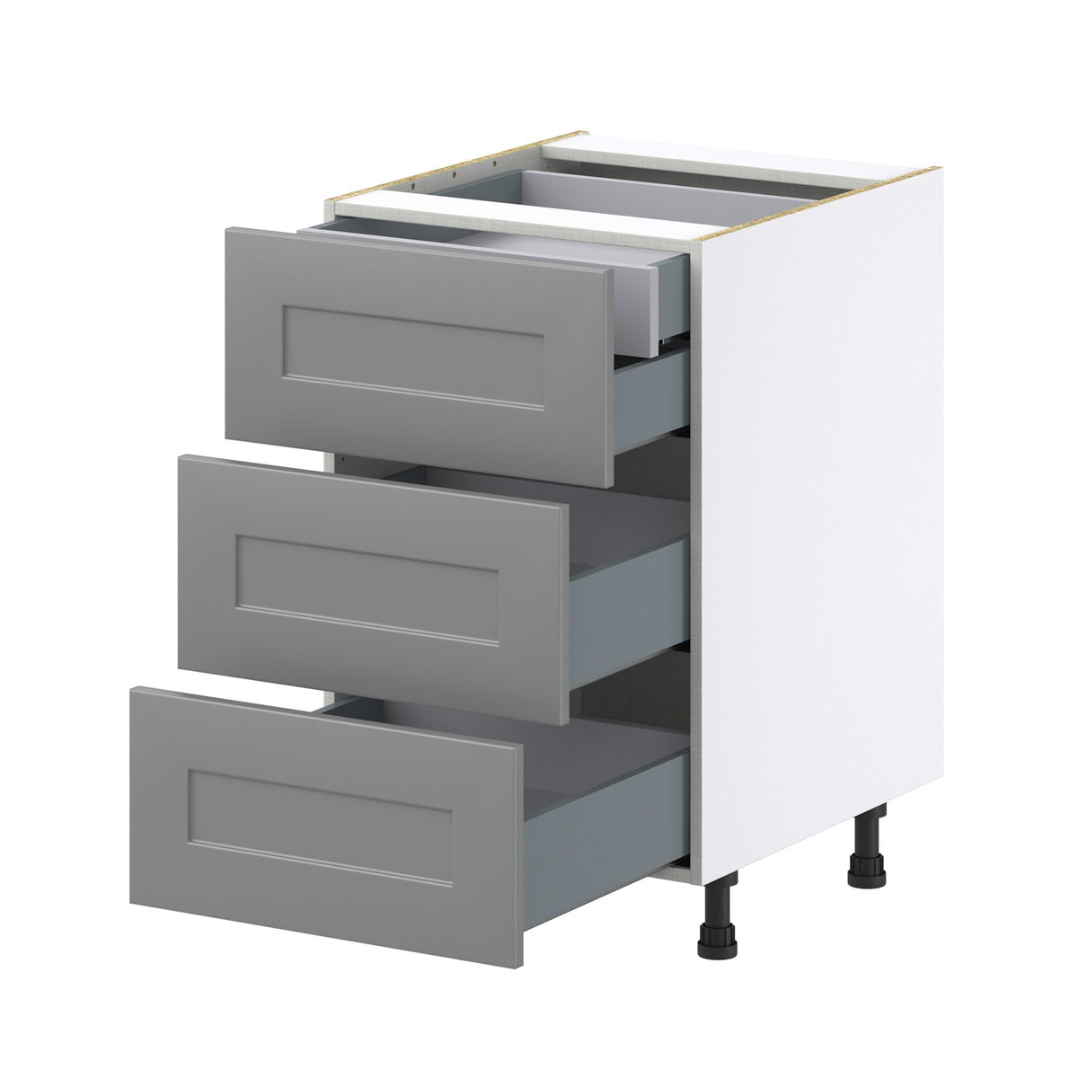 Hugo&Borg Beaumont 21-in W x 34.5-in H x 24-in D Slate Gray 4-Drawer Base Fully Assembled Cabinet (Recessed Panel Style)