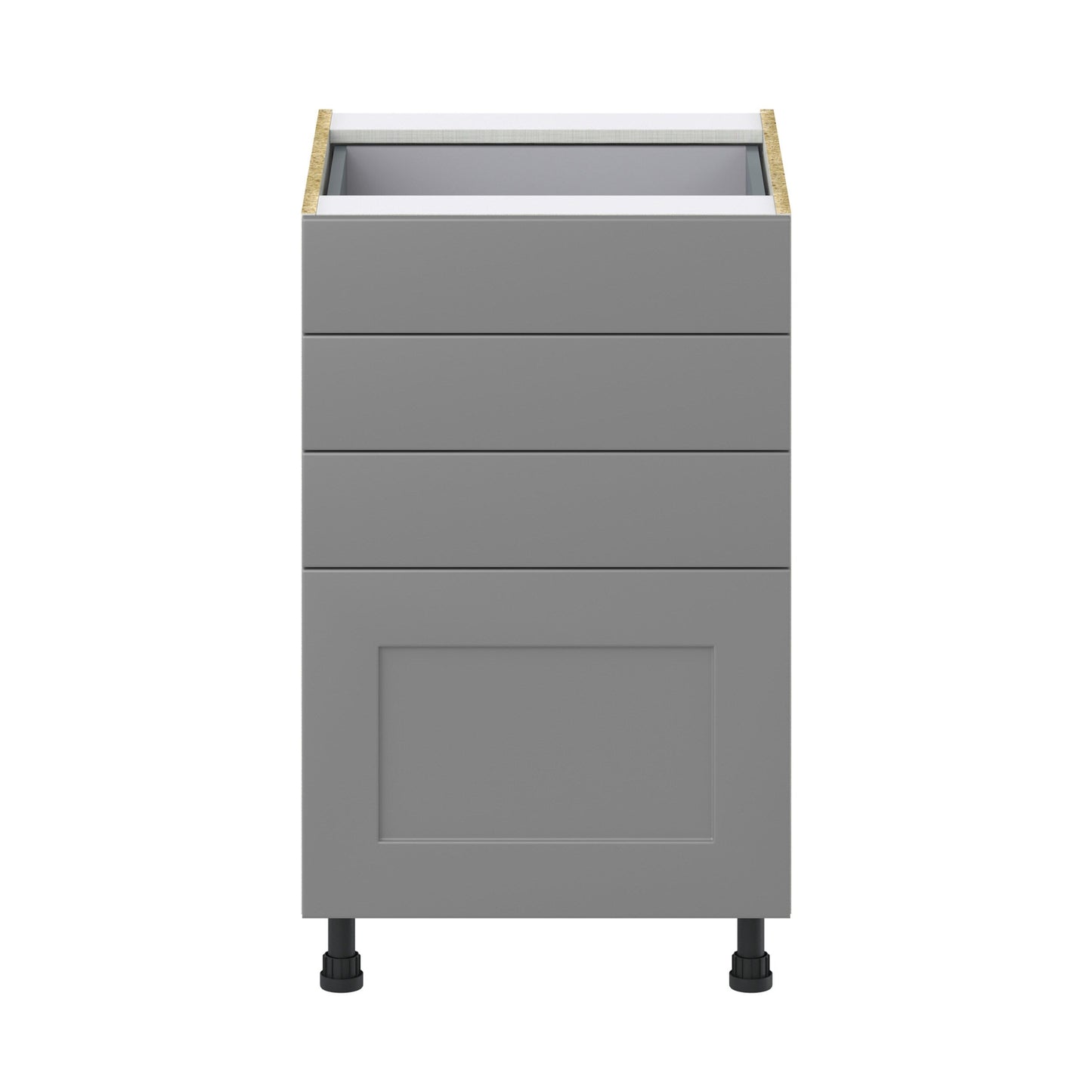 Hugo&Borg 21-in W x 34.5-in H x 24-in D Slate Gray 4-Drawer Base Fully Assembled Cabinet (Recessed Panel Style)