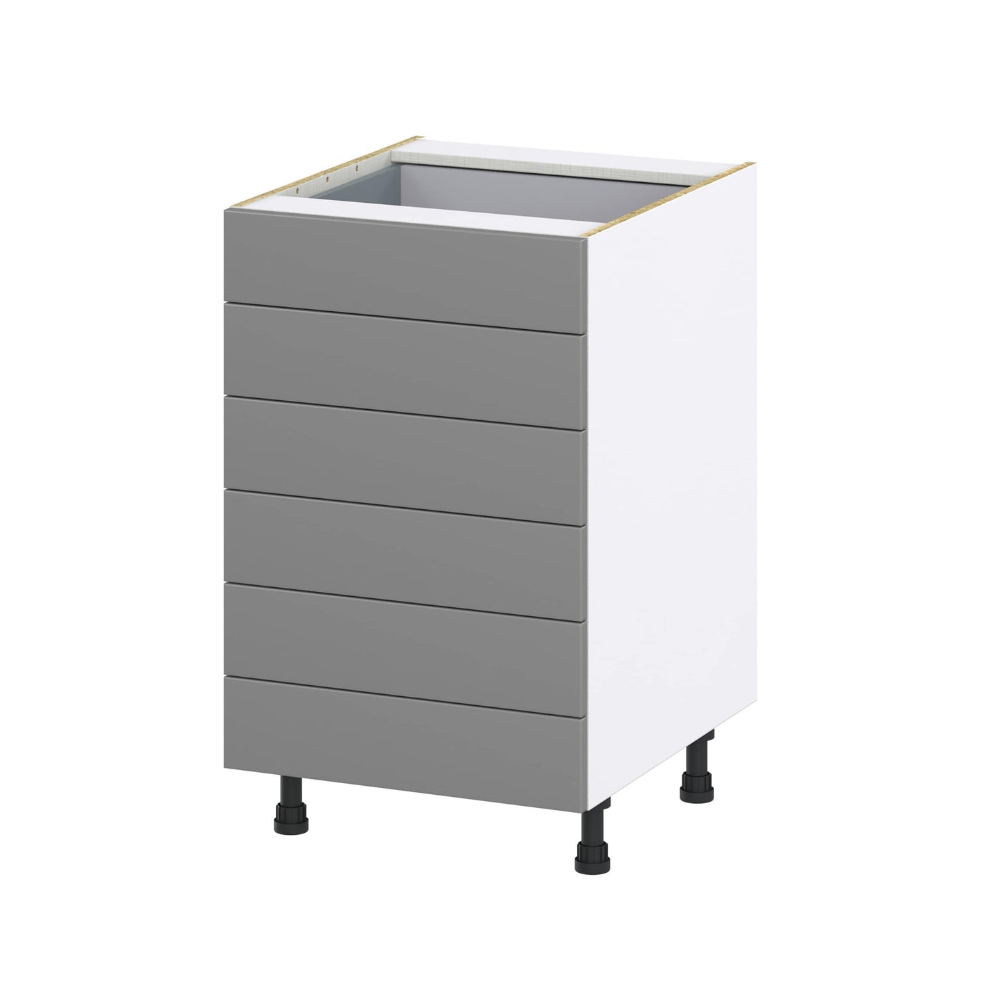Hugo&Borg 21-in W x 34.5-in H x 24-in D Slate Gray 6-Drawer Base Fully Assembled Cabinet (Recessed Panel Style)
