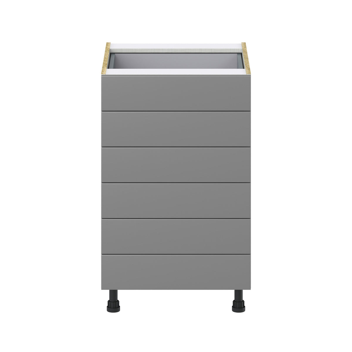 Hugo&Borg 21-in W x 34.5-in H x 24-in D Slate Gray 6-Drawer Base Fully Assembled Cabinet (Recessed Panel Style)