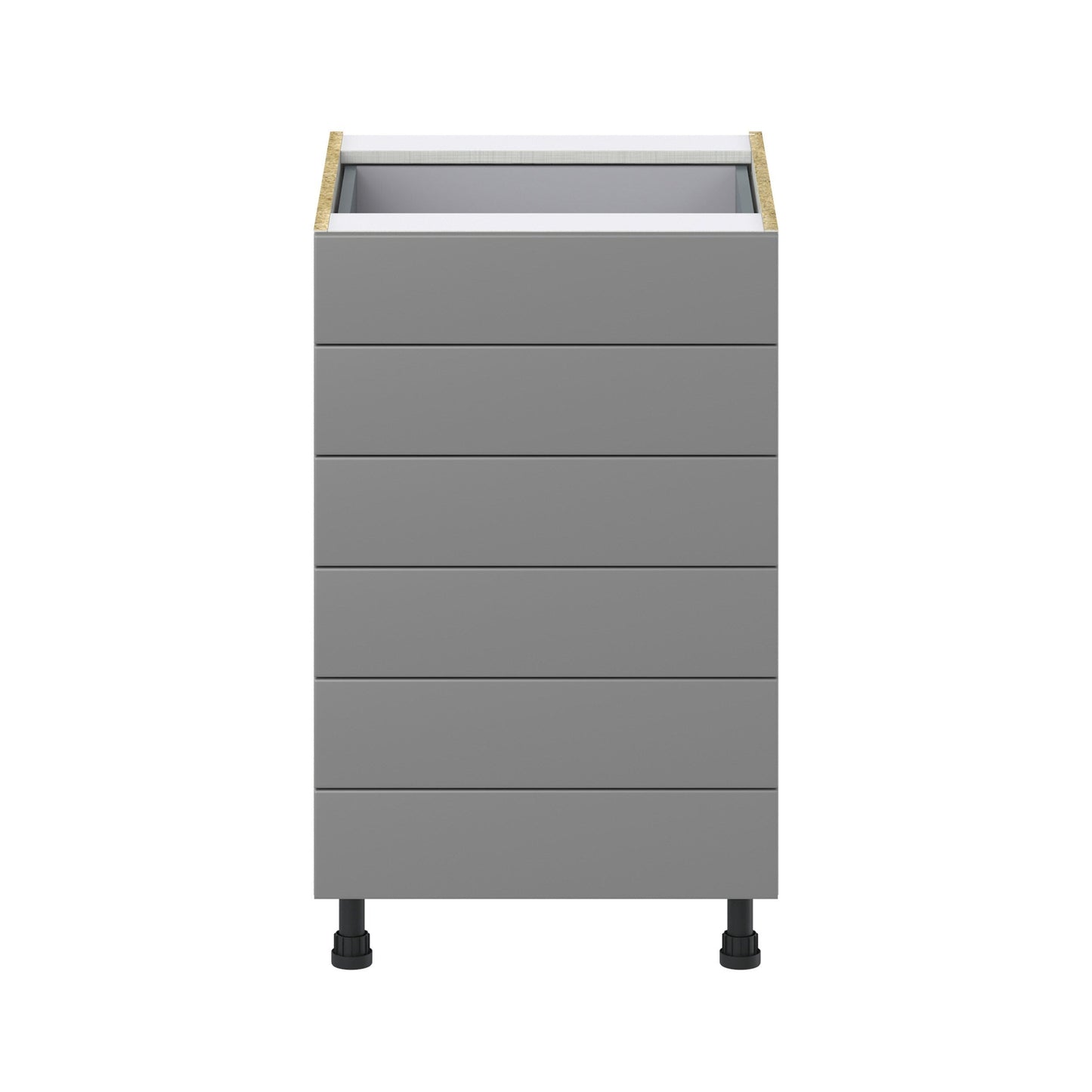 Hugo&Borg 21-in W x 34.5-in H x 24-in D Slate Gray 6-Drawer Base Fully Assembled Cabinet (Recessed Panel Style)