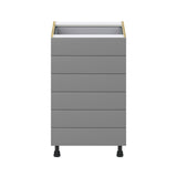 Hugo&Borg 21-in W x 34.5-in H x 24-in D Slate Gray 6-Drawer Base Fully Assembled Cabinet (Recessed Panel Style)