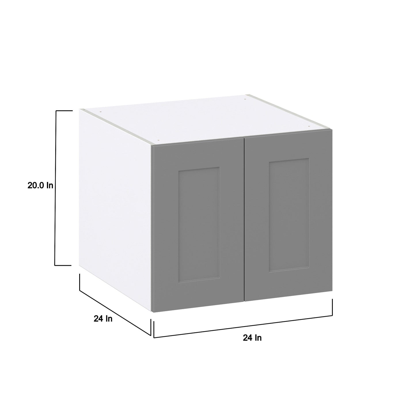 Hugo&Borg Beaumont 24-in W x 20-in H x 24-in D Slate Gray Wall Fully Assembled Cabinet (Recessed Panel Shaker Door Style)