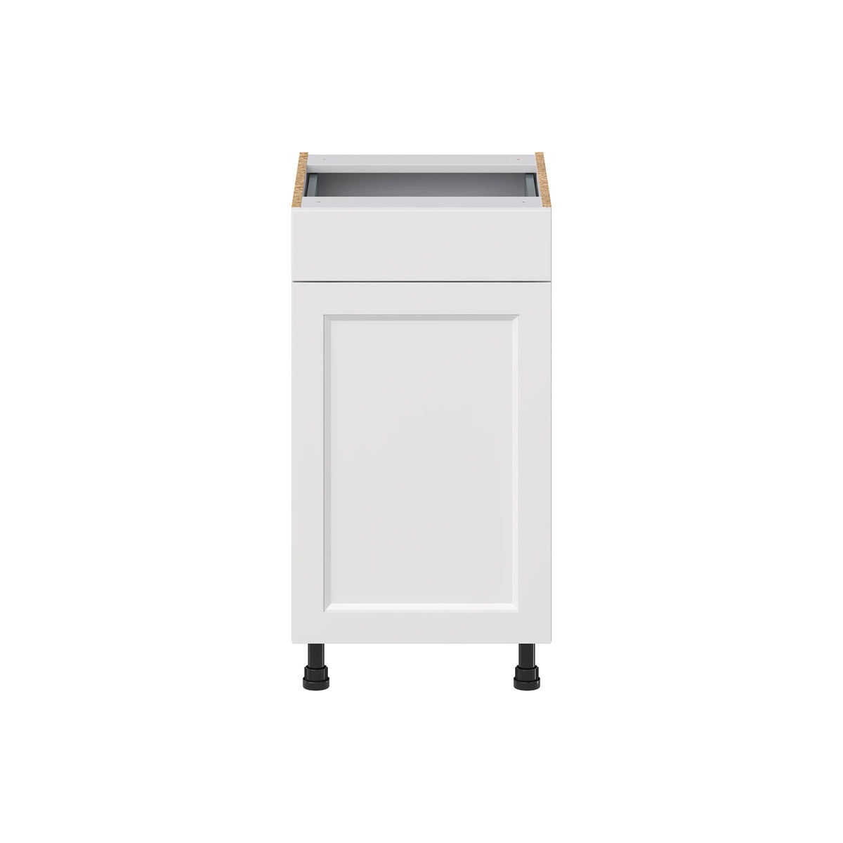 Hugo&Borg Riviera 18-in W x 34.5-in H x 21-in D Bright White 1-Drawer Base Fully Assembled Cabinet (Recessed Panel Shaker Door Style)