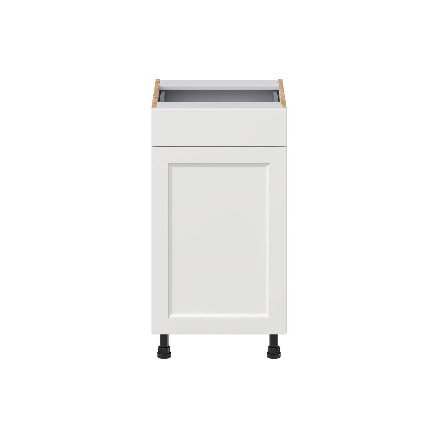 Hugo&Borg Riviera 18-in W x 34.5-in H x 21-in D Bright White 1-Drawer Base Fully Assembled Cabinet (Recessed Panel Shaker Door Style)