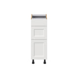 Hugo&Borg Riviera 12-in W x 34.5-in H x 21-in D Bright White 3-Drawer Base Fully Assembled Cabinet (Recessed Panel Style)