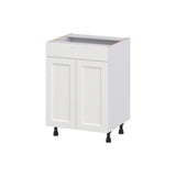 Hugo&Borg Riviera 24-in W x 34.5-in H x 21-in D Bright White Sink Base Fully Assembled Cabinet (Recessed Panel Shaker Style)
