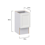 Hugo&Borg Riviera 15-in W x 34.5-in H x 21-in D Bright White Base Fully Assembled Cabinet (Recessed Panel Shaker Door Style)