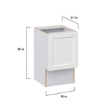 Hugo&Borg Riviera 18-in W x 34.5-in H x 21-in D Bright White Base Fully Assembled Cabinet (Recessed Panel Shaker Door Style)