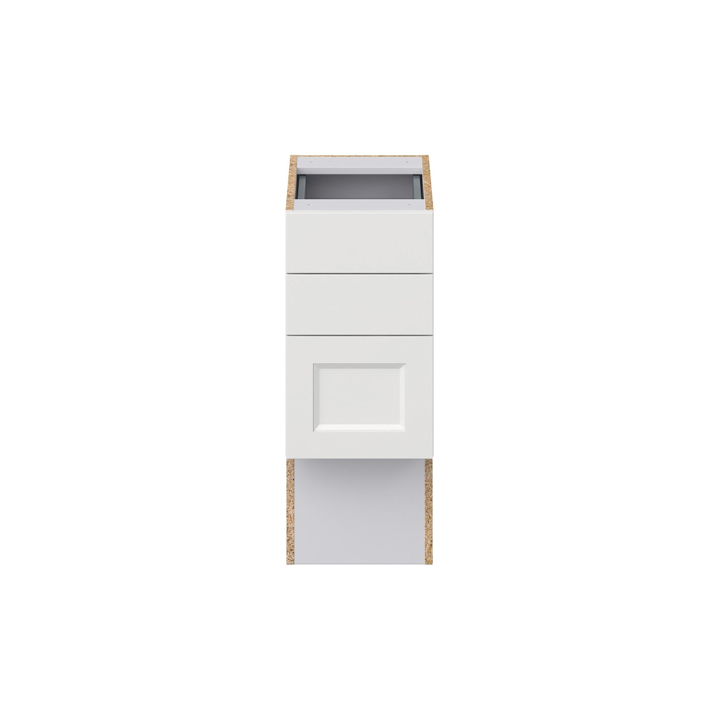 Hugo&Borg Riviera 12-in W x 30-in H x 21-in D Bright White 4-Drawer Base Fully Assembled Cabinet (Recessed Panel Style)