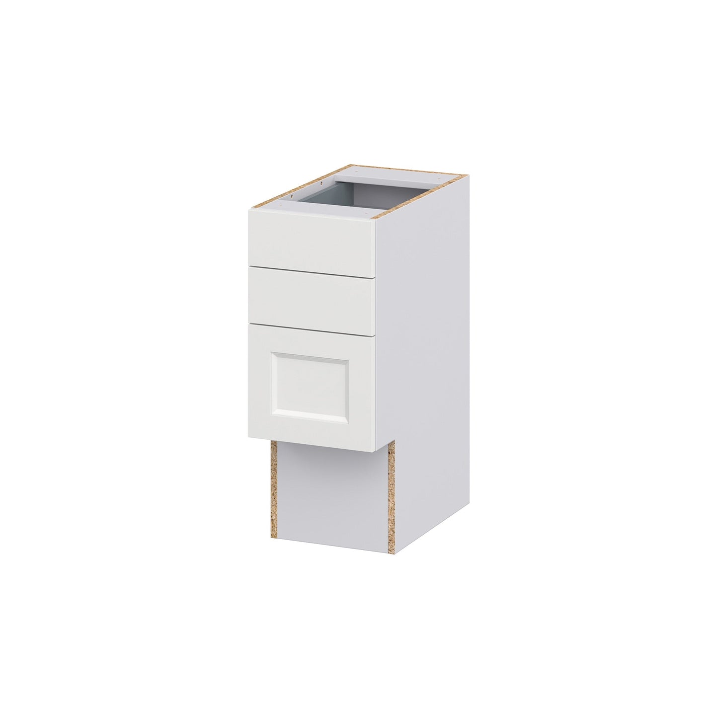 Hugo&Borg Riviera 12-in W x 30-in H x 21-in D Bright White 4-Drawer Base Fully Assembled Cabinet (Recessed Panel Style)