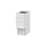 Hugo&Borg Riviera 12-in W x 30-in H x 21-in D Bright White 4-Drawer Base Fully Assembled Cabinet (Recessed Panel Style)