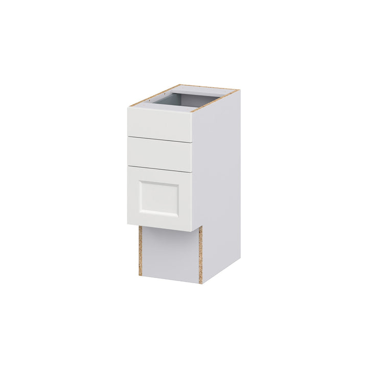 Hugo&Borg Riviera 12-in W x 30-in H x 21-in D Bright White 4-Drawer Base Fully Assembled Cabinet (Recessed Panel Style)