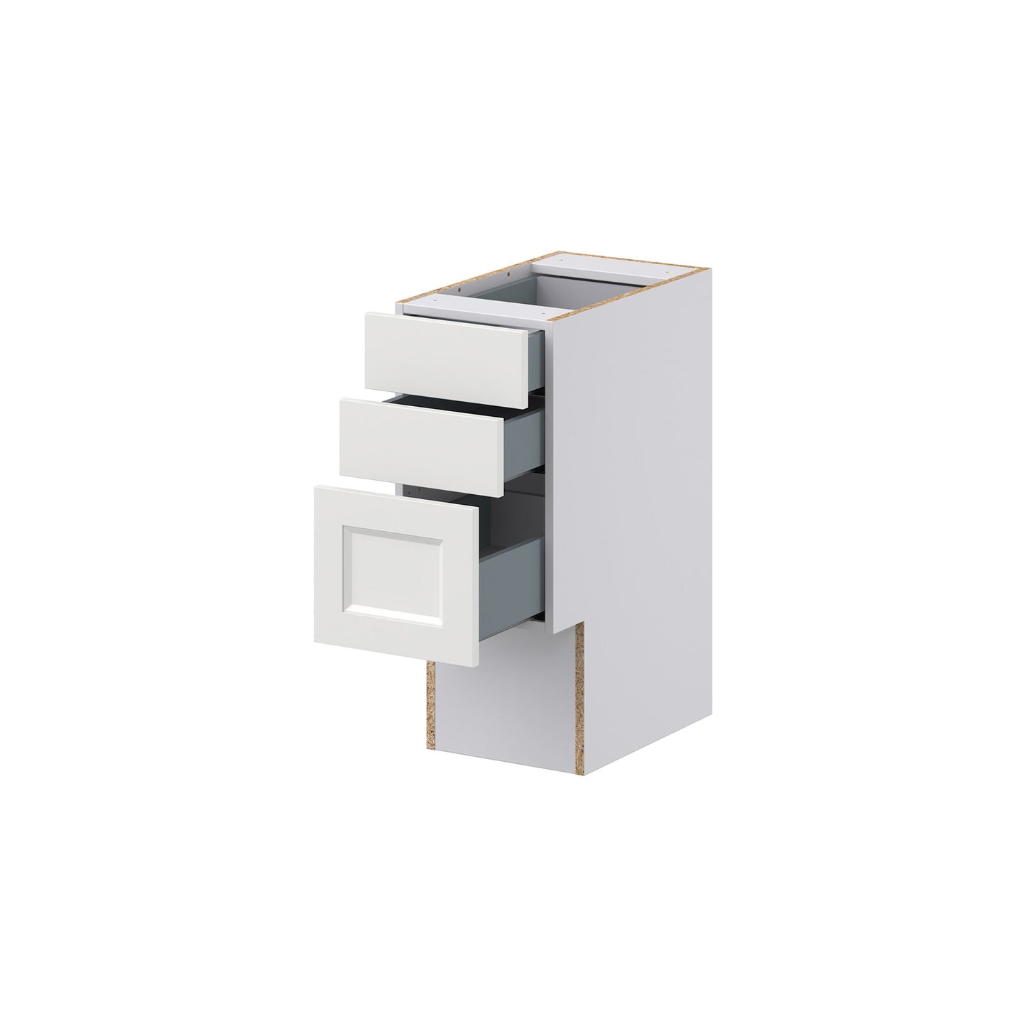 Hugo&Borg Riviera 12-in W x 30-in H x 21-in D Bright White 4-Drawer Base Fully Assembled Cabinet (Recessed Panel Style)