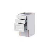 Hugo&Borg Riviera 15-in W x 30-in H x 21-in D Bright White 3-Drawer Base Fully Assembled Cabinet (Recessed Panel Style)